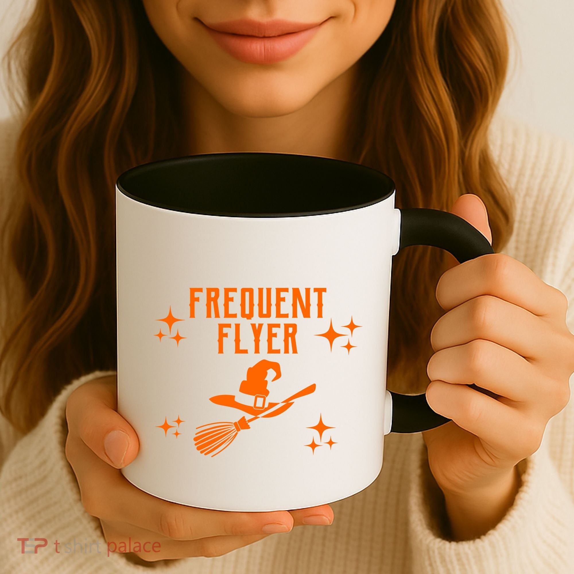 Frequent Flyer Funny Witch Halloween Coffee Mug