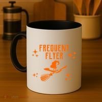 Frequent Flyer Funny Witch Halloween Coffee Mug thumb 4