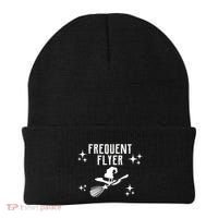 Frequent Flyer Funny Witch Halloween Beanie thumb 0