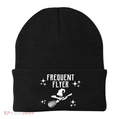 Frequent Flyer Funny Witch Halloween Beanie
