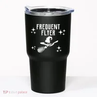 Frequent Flyer Funny Witch Halloween Tumbler thumb 0
