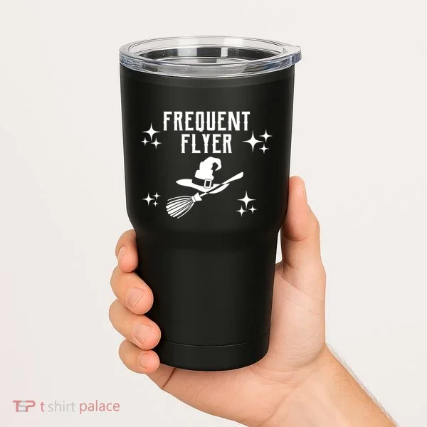 Frequent Flyer Funny Witch Halloween Tumbler
