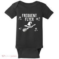 Frequent Flyer Funny Witch Halloween Baby Bodysuit thumb 0