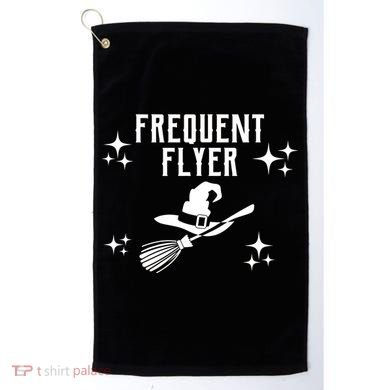 Frequent Flyer Funny Witch Halloween Golf Towel