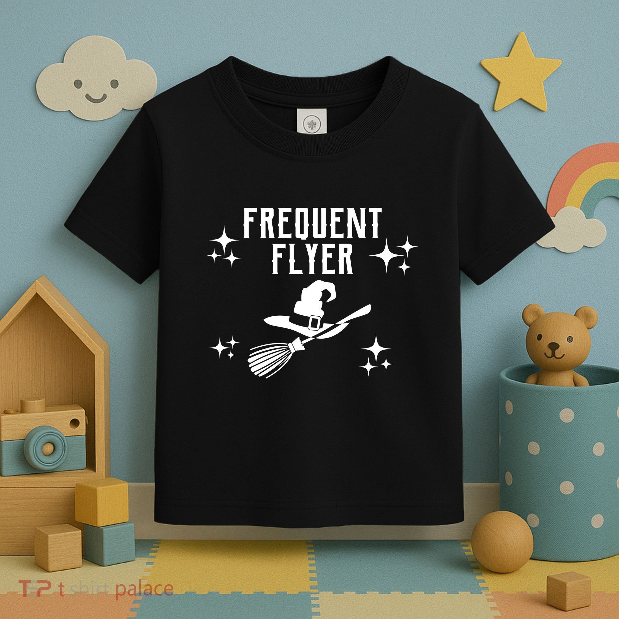 Frequent Flyer Funny Witch Halloween Toddler T-Shirt
