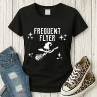Frequent Flyer Funny Witch Halloween Women's T-Shirt thumb 3