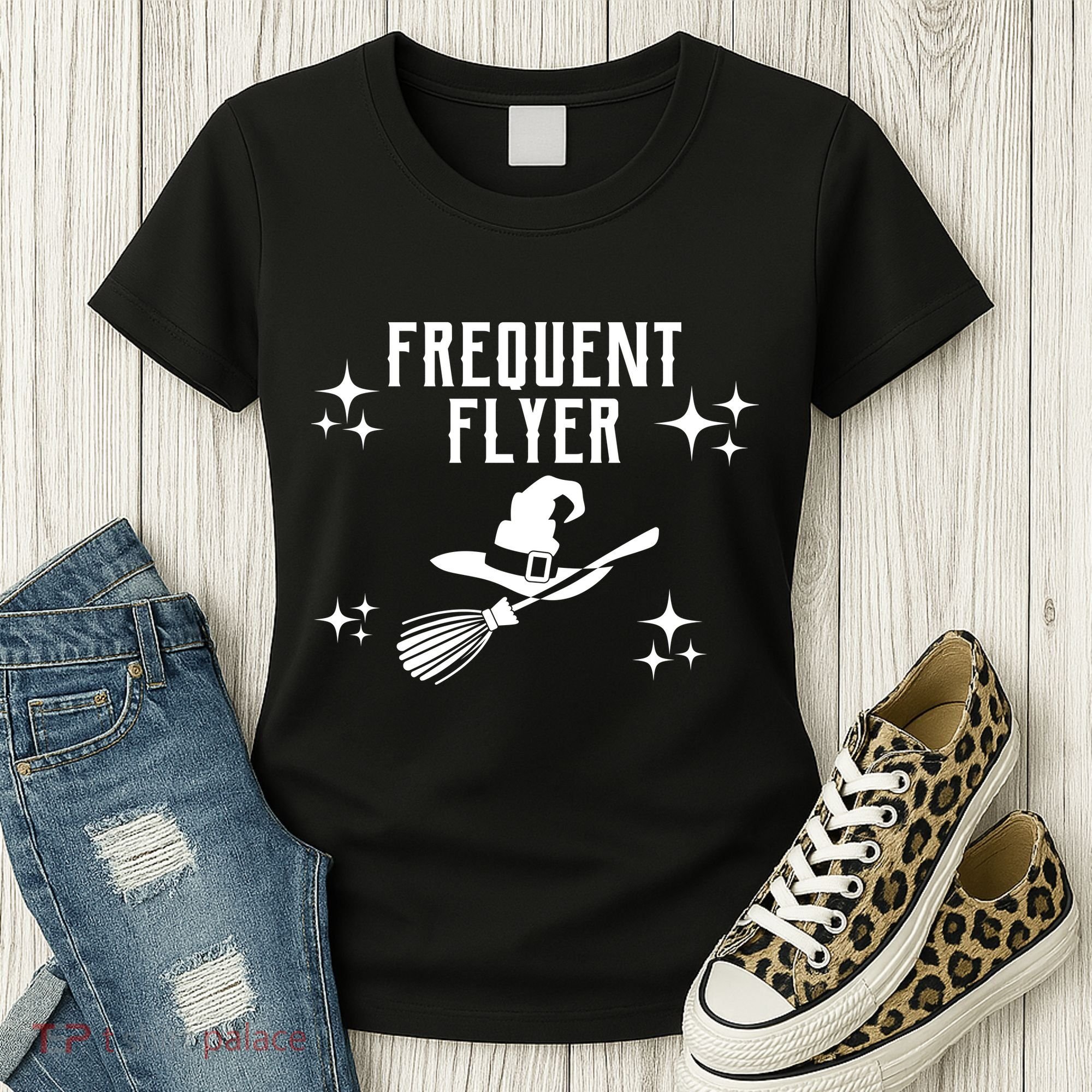 Frequent Flyer Funny Witch Halloween Women's T-Shirt