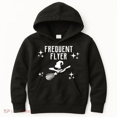 Frequent Flyer Funny Witch Halloween Kids Hoodie
