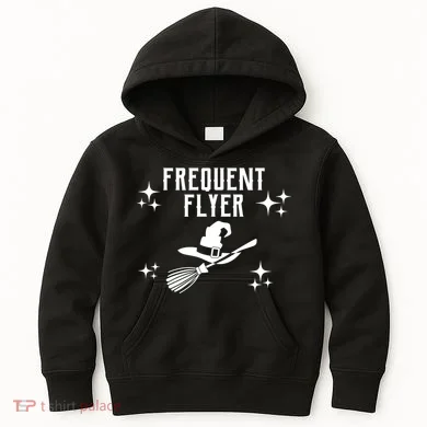 Frequent Flyer Funny Witch Halloween Kids Hoodie