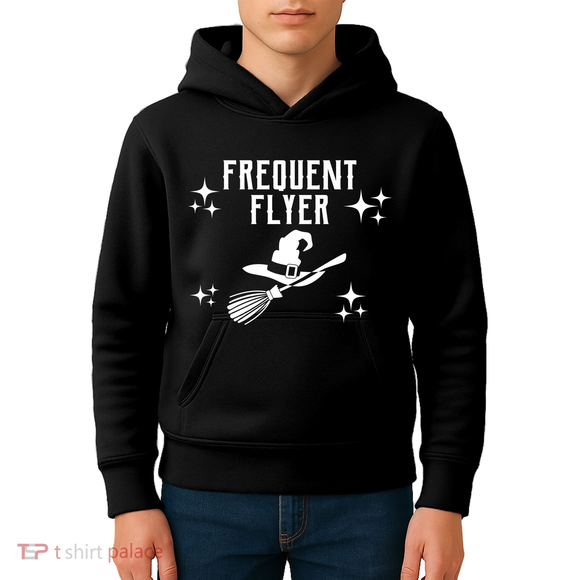 Frequent Flyer Funny Witch Halloween Kids Hoodie