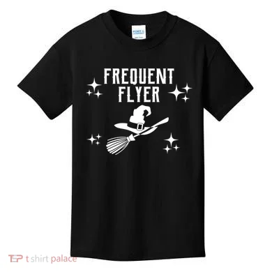 Frequent Flyer Funny Witch Halloween Kids T-Shirt