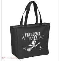 Frequent Flyer Funny Witch Halloween Tote Bag thumb 2