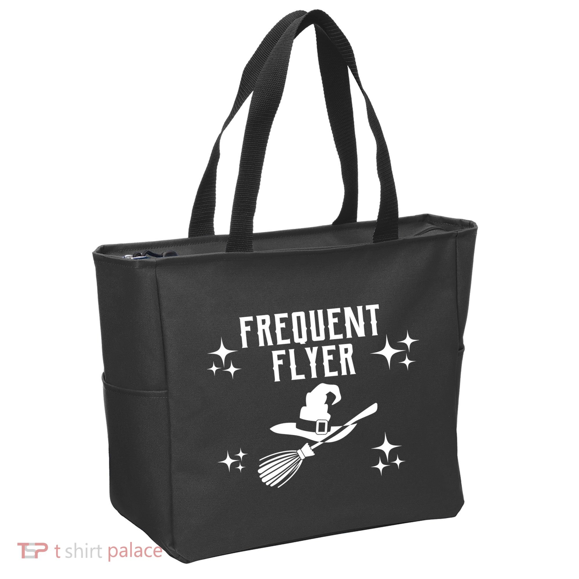Frequent Flyer Funny Witch Halloween Tote Bag