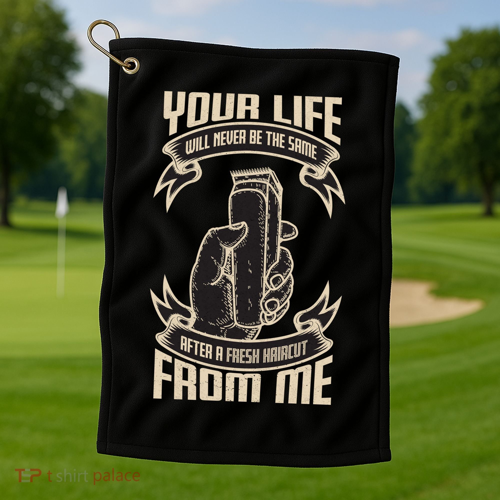 Fresh Haircut Golf Towel
