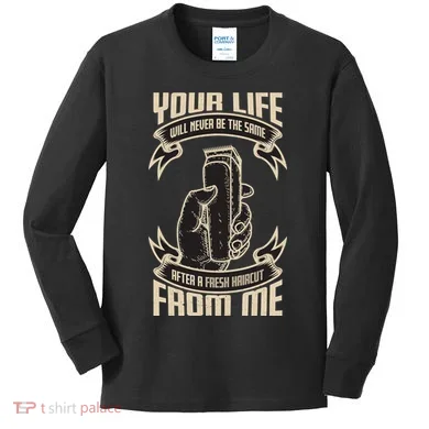 Fresh Haircut Kids Long Sleeve Shirt