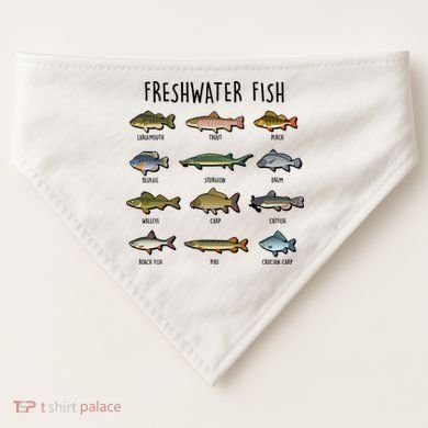 Freshwater Fish - 100 Different Types USA-Made Doggie Bandana