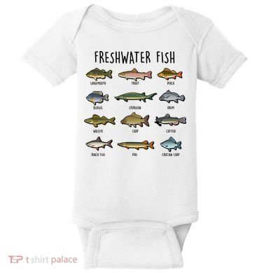 Freshwater Fish - 100 Different Types Baby Bodysuit