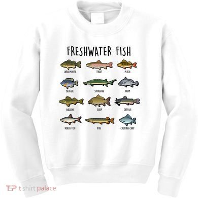 Freshwater Fish - 100 Different Types Kids Sweatshirt