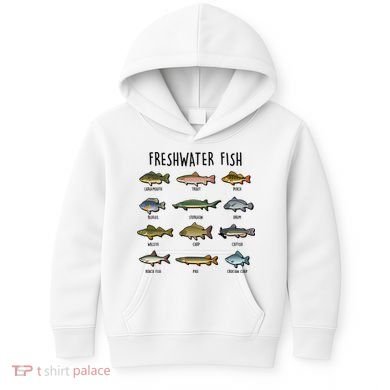 Freshwater Fish - 100 Different Types Kids Hoodie
