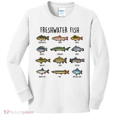 Freshwater Fish - 100 Different Types Kids Long Sleeve Shirt