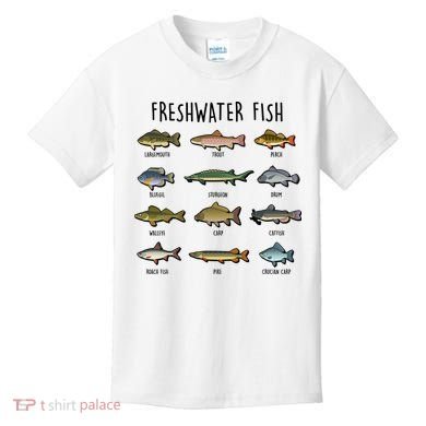 Freshwater Fish - 100 Different Types Kids T-Shirt