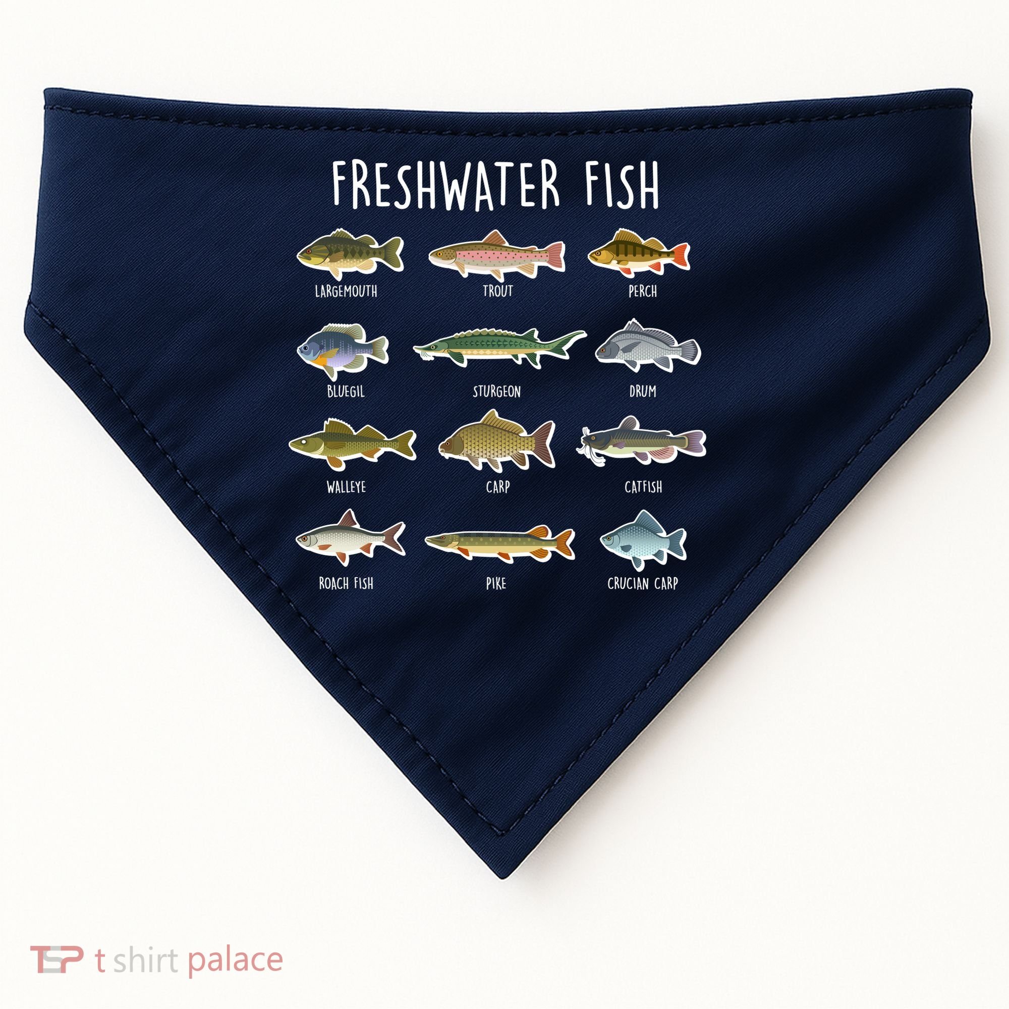 Freshwater Fish USA-Made Doggie Bandana