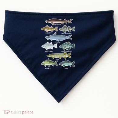 Freshwater Fish Types Fishing USA-Made Doggie Bandana