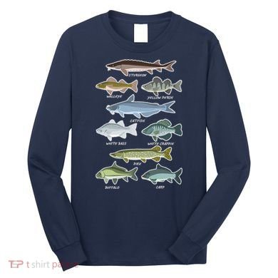 Freshwater Fish Types Fishing Long Sleeve Shirt