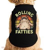 Funny Rolling Fatties Grumpy Kitten Cat Breed Mom Dad Retro Doggie Tank thumb 0