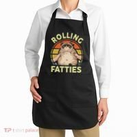 Funny Rolling Fatties Grumpy Kitten Cat Breed Mom Dad Retro Apron thumb 2