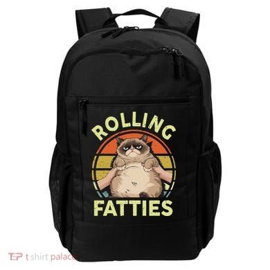Funny Rolling Fatties Grumpy Kitten Cat Breed Mom Dad Retro Backpack