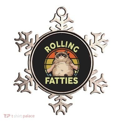 Funny Rolling Fatties Grumpy Kitten Cat Breed Mom Dad Retro Ornament