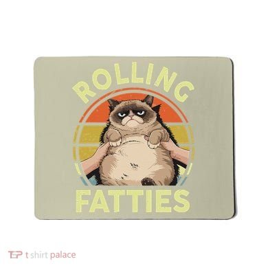 Funny Rolling Fatties Grumpy Kitten Cat Breed Mom Dad Retro Mousepad