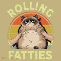 Funny Rolling Fatties Grumpy Kitten Cat Breed Mom Dad Retro Mousepad thumb 1