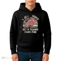 Funny Retro Football I Just Hope Both Teams Have Fun Kids Hoodie thumb 4