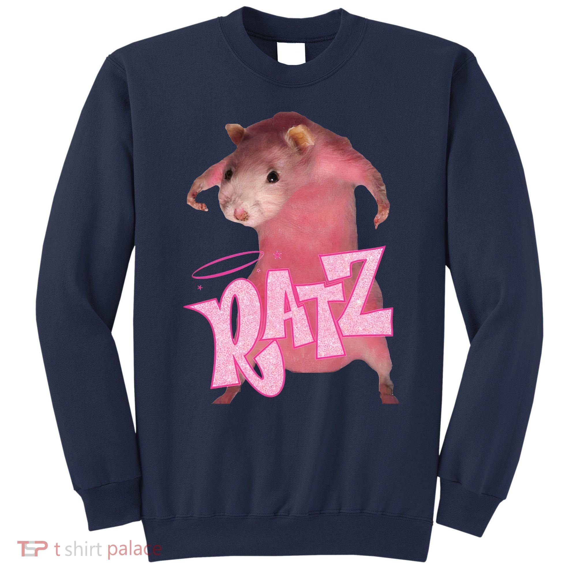 Funny Rat Funny Mouse Ratz Pink Ratz Mouse Meme Pink Rat Sweatshirt
