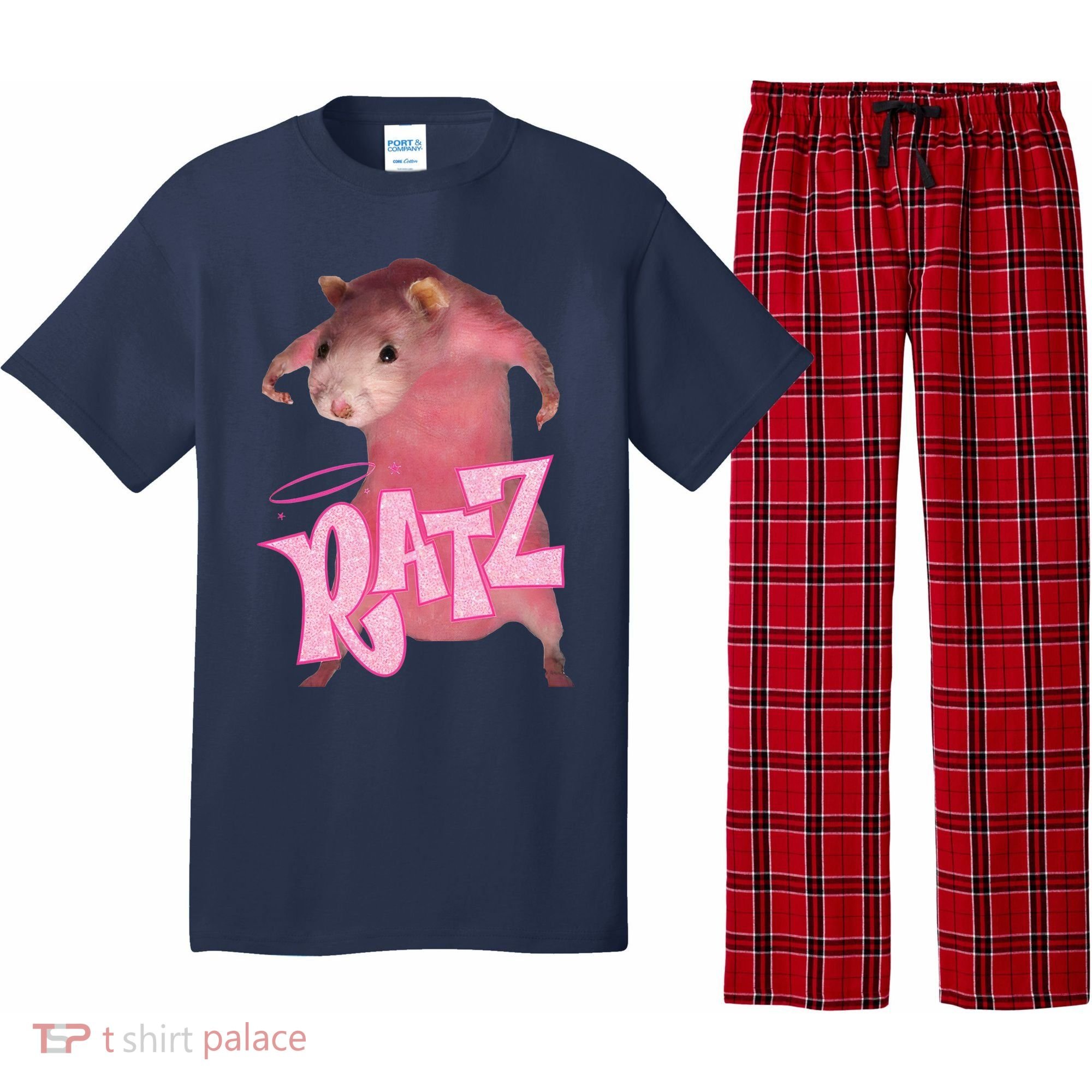 Funny Rat Funny Mouse Ratz Pink Ratz Mouse Meme Pink Rat Pajama Set