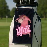 Funny Rat Funny Mouse Ratz Pink Ratz Mouse Meme Pink Rat Golf Towel thumb 2