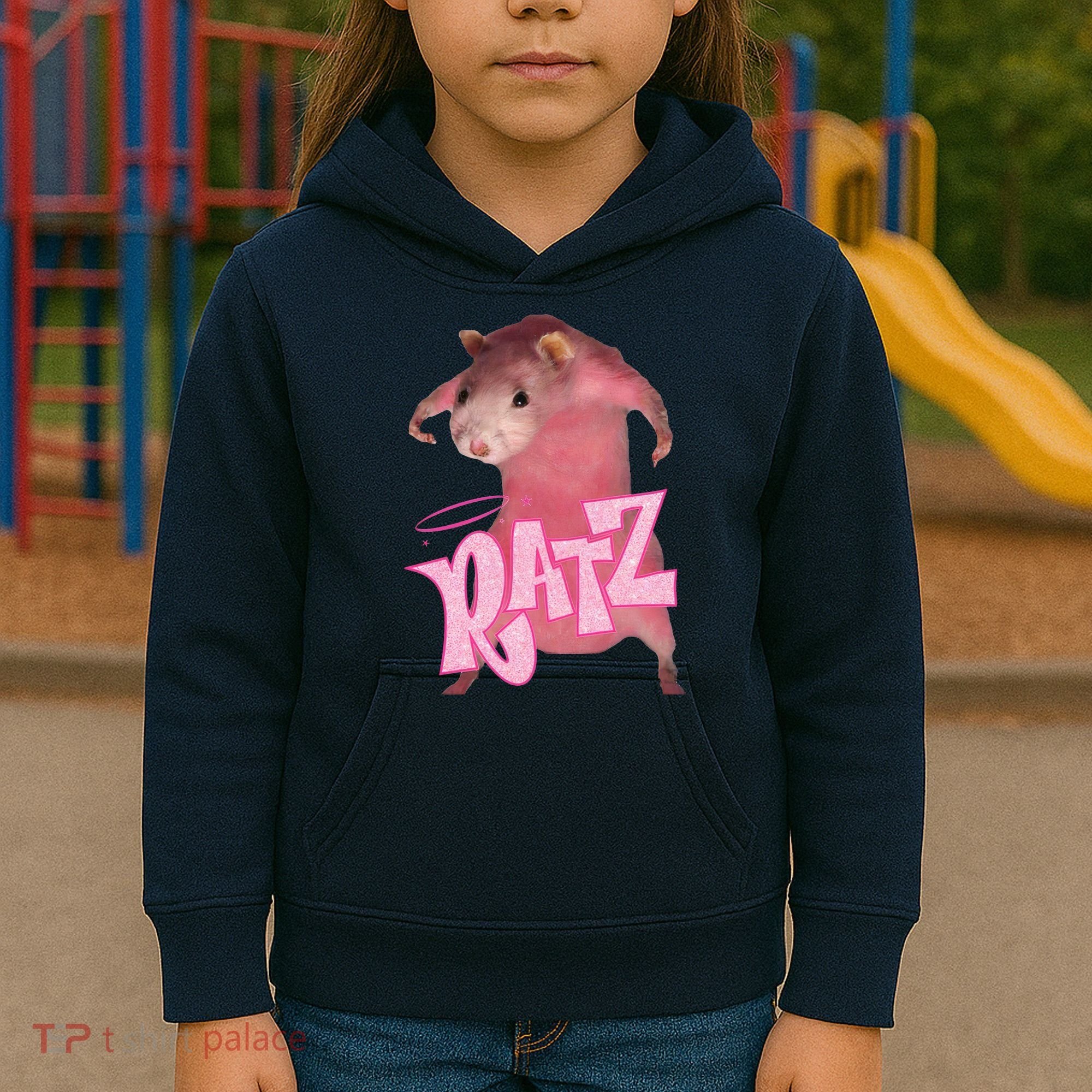 Funny Rat Funny Mouse Ratz Pink Ratz Mouse Meme Pink Rat Kids Hoodie