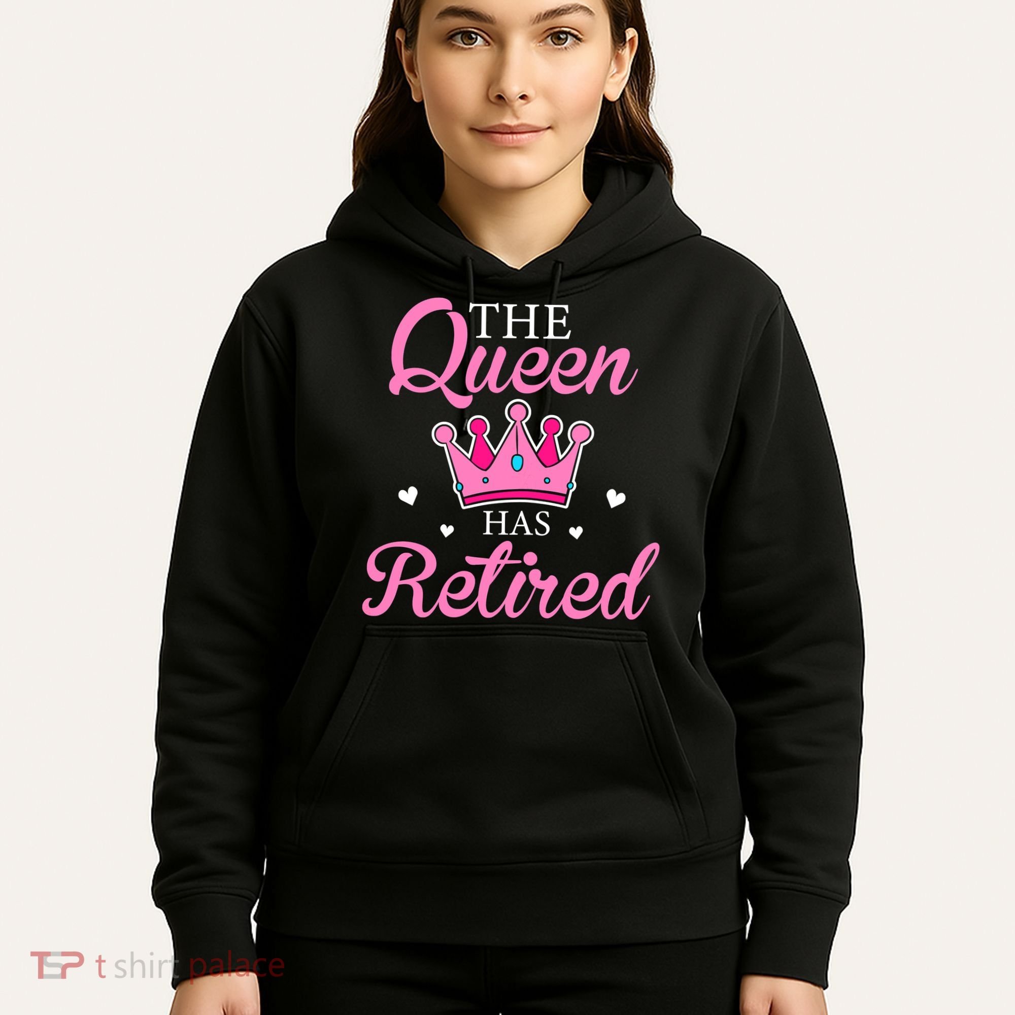 Funny Retirement Floral The Queen Has Retired Hoodie