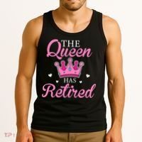 Funny Retirement Floral The Queen Has Retired Tank Top thumb 3