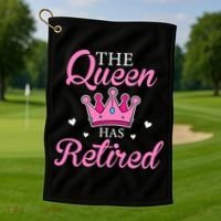 Funny Retirement Floral The Queen Has Retired Golf Towel thumb 1