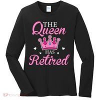 Funny Retirement Floral The Queen Has Retired Women's Long Sleeve Shirt thumb 0
