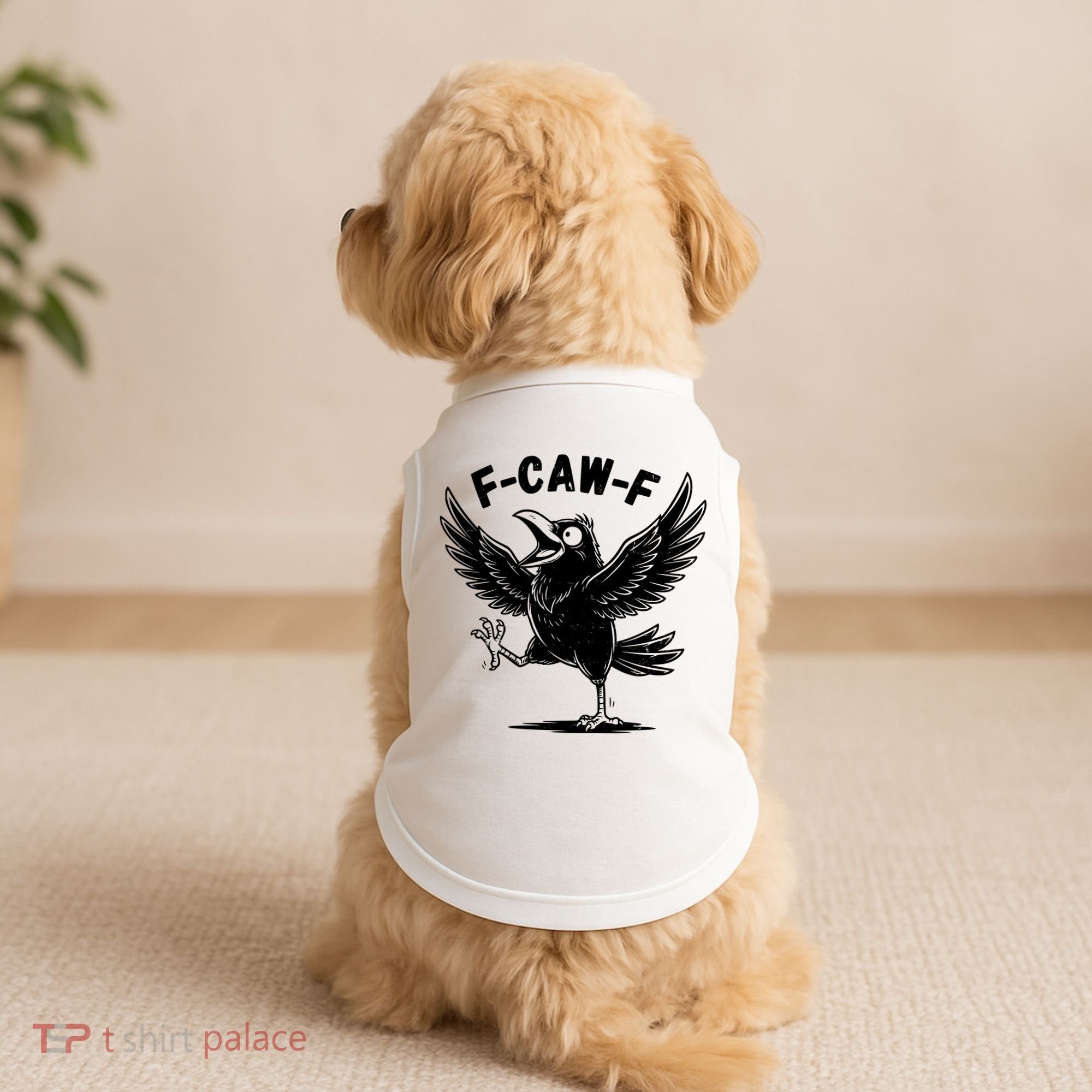 Funny Retro F CAW F Crow Raven Doggie Tank