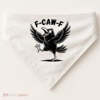 Funny Retro F CAW F Crow Raven USA-Made Doggie Bandana thumb 0