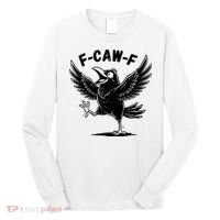 Funny Retro F CAW F Crow Raven Long Sleeve Shirt thumb 0