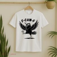 Funny Retro F CAW F Crow Raven T-Shirt thumb 2