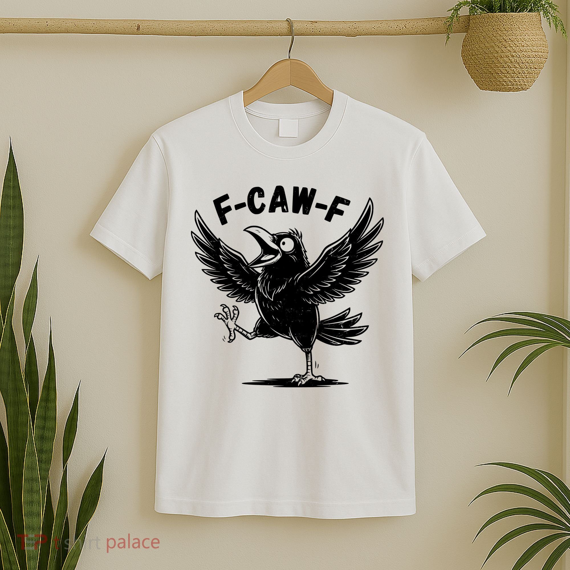 Funny Retro F CAW F Crow Raven T-Shirt
