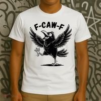Funny Retro F CAW F Crow Raven T-Shirt thumb 3