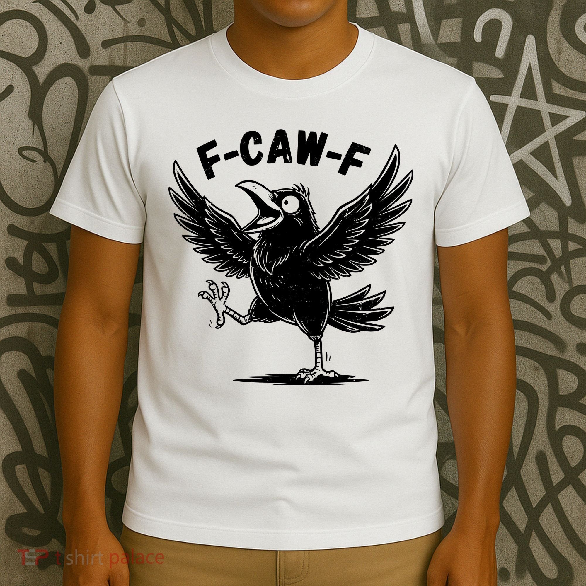 Funny Retro F CAW F Crow Raven T-Shirt